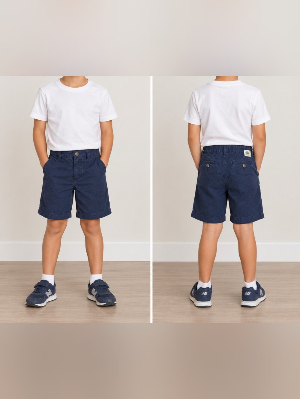 Lacoste Boys' Navy Cotton Chino Shorts - 6T